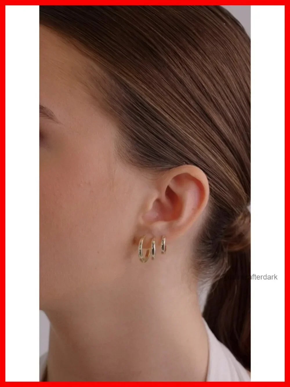 14K Gold Plated Huggie Earrings Set of 3 Hypoallergenic Hoops for Women